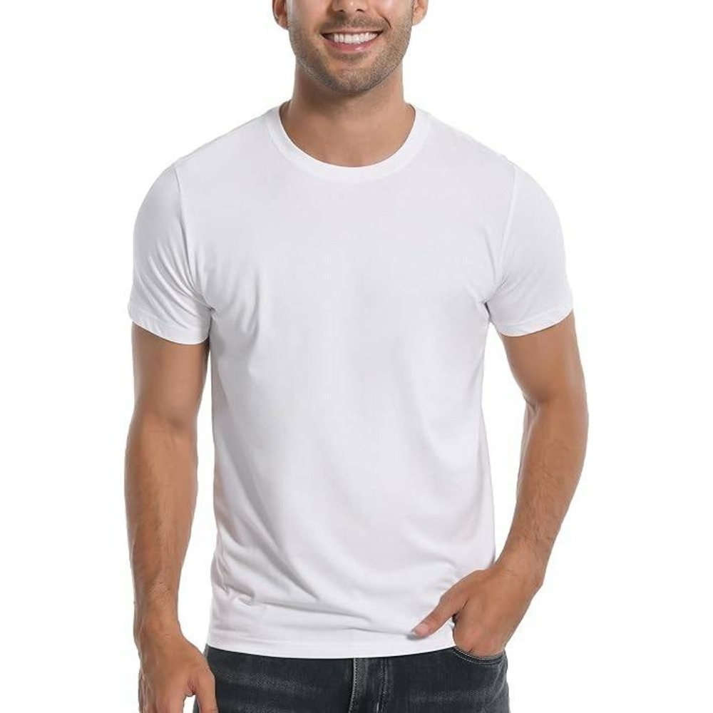 Mens Soft Breathable Pre Shrunk Tailored Fit Crew Neck T Shirt‎ Size L